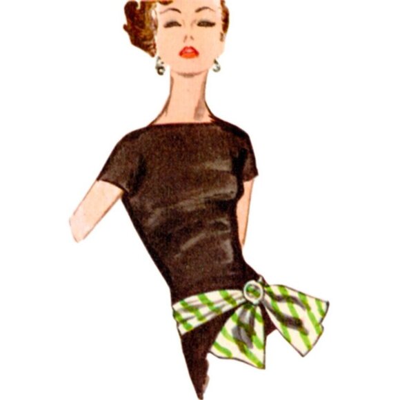 Simplicity 9817 Vintage 50s Sewing Pattern Misses' Neckwear Headband Dickey Sash - Picture 11 of 11